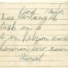 Een handgeschreven briefje van een zoon van Jean, meegestuurd in een brief van Julie uit november 1918. Archief Alkmaar